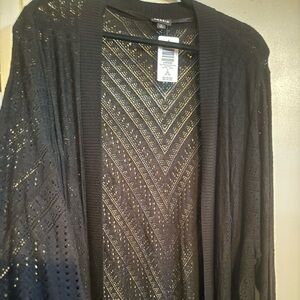 Torrid Black Open-Knit Cardigan